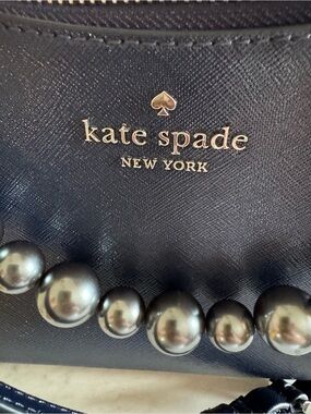 kate spade Navy Blue crossbody with pearl-like trim